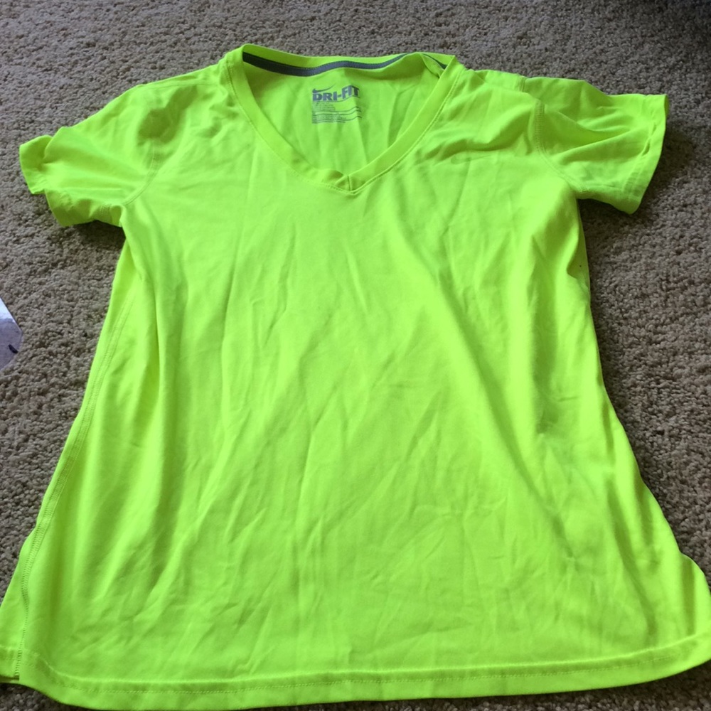 Neon yellow Nike Dri-fit tee